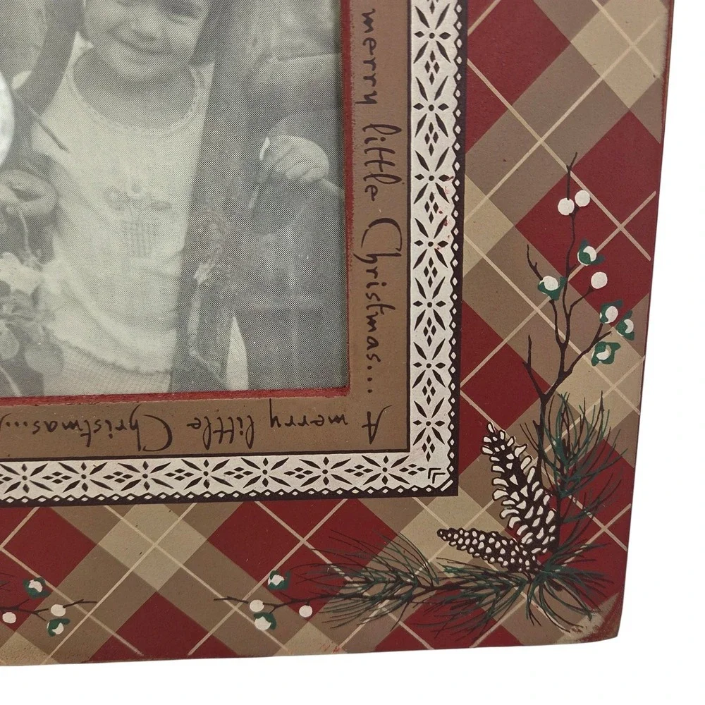 Danielson Designs Holiday Picture Frame Christmas Decor Red Ageworn Table Wall